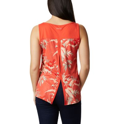 D&eacute;bardeur Chill River&trade; Femme Chill River&trade; Tank | 556 | L, Bright Poppy, Magnolia Print, back