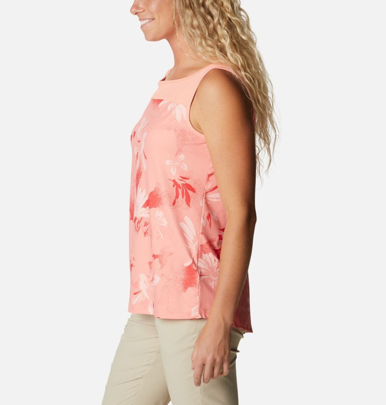 Women's Chill River Technical Tank, Color: Coral Reef Daisy Party, image 3