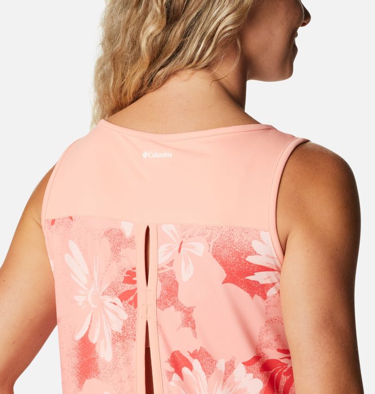 Women's Chill River Technical Tank, Color: Coral Reef Daisy Party, image 5