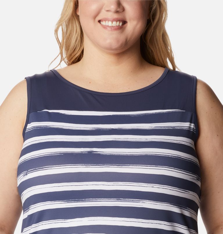 Women's Chill River Tank – Plus Size, Color: Nocturnal Brush Stripe, image 4