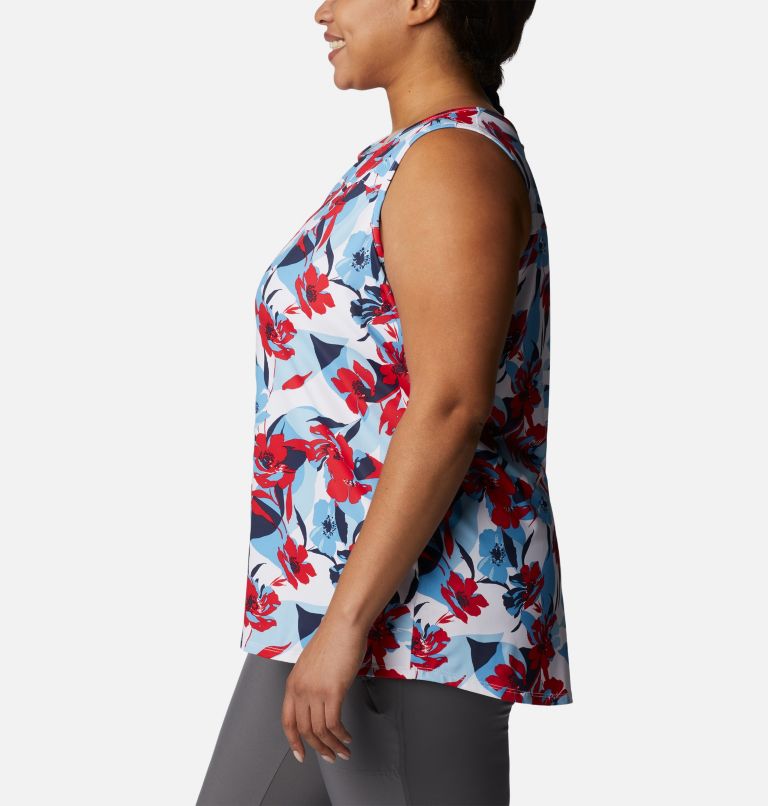 Women's Chill River Tank – Plus Size, Color: Red Lily, Pop Flora, image 3