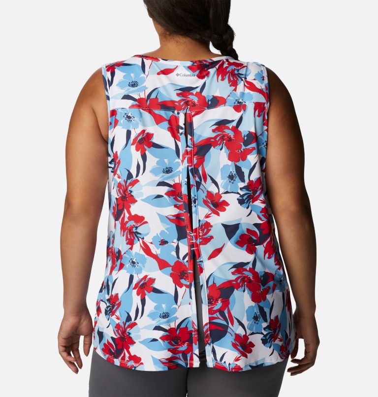 Thumbnail: Women's Chill River Tank – Plus Size, Color: Red Lily, Pop Flora, image 2