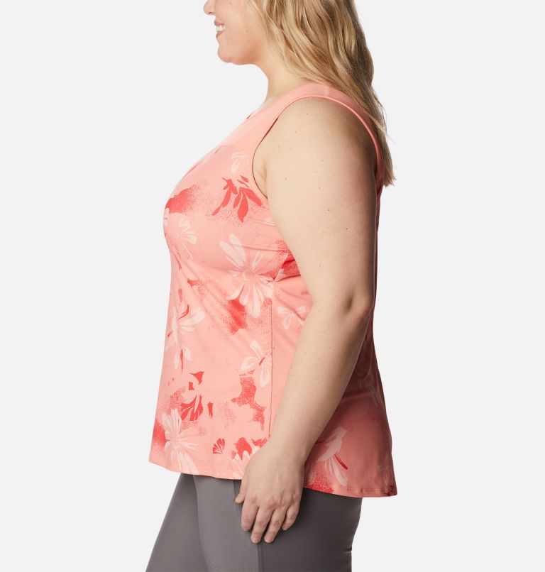 Women's Chill River Tank – Plus Size, Color: Coral Reef Daisy Party