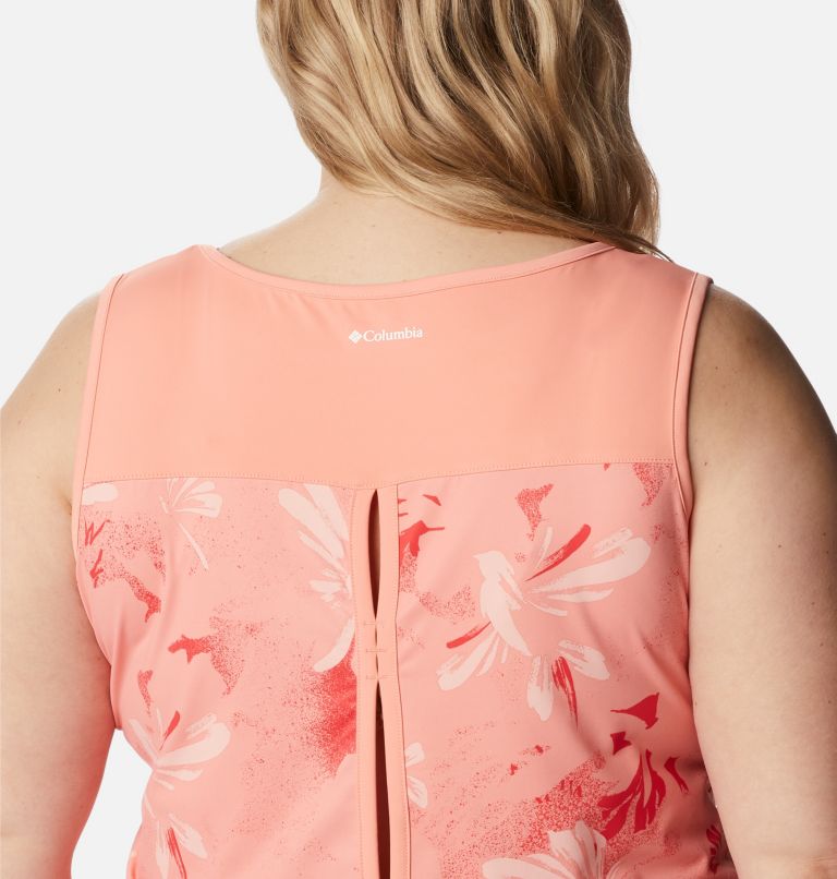 Women's Chill River Tank – Plus Size, Color: Coral Reef Daisy Party