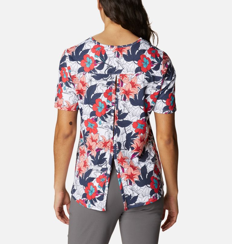 Women's Chill River Short Sleeve Shirt, Color: White Lakeshore Floral Multi Print, image 2