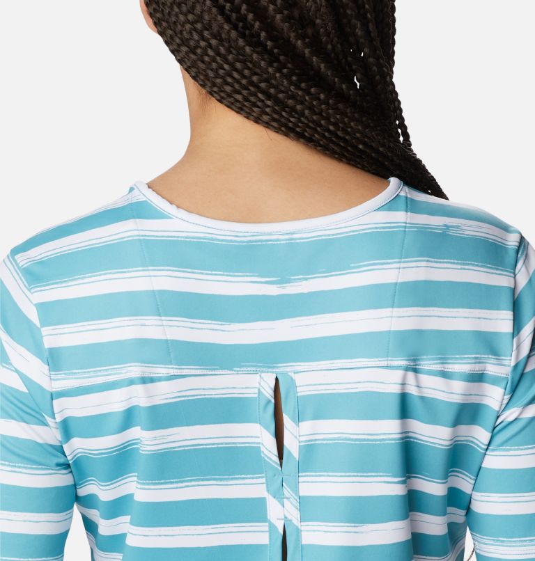 Women's Chill River Short Sleeve Shirt, Color: Sea Wave Brush Stripe, image 5