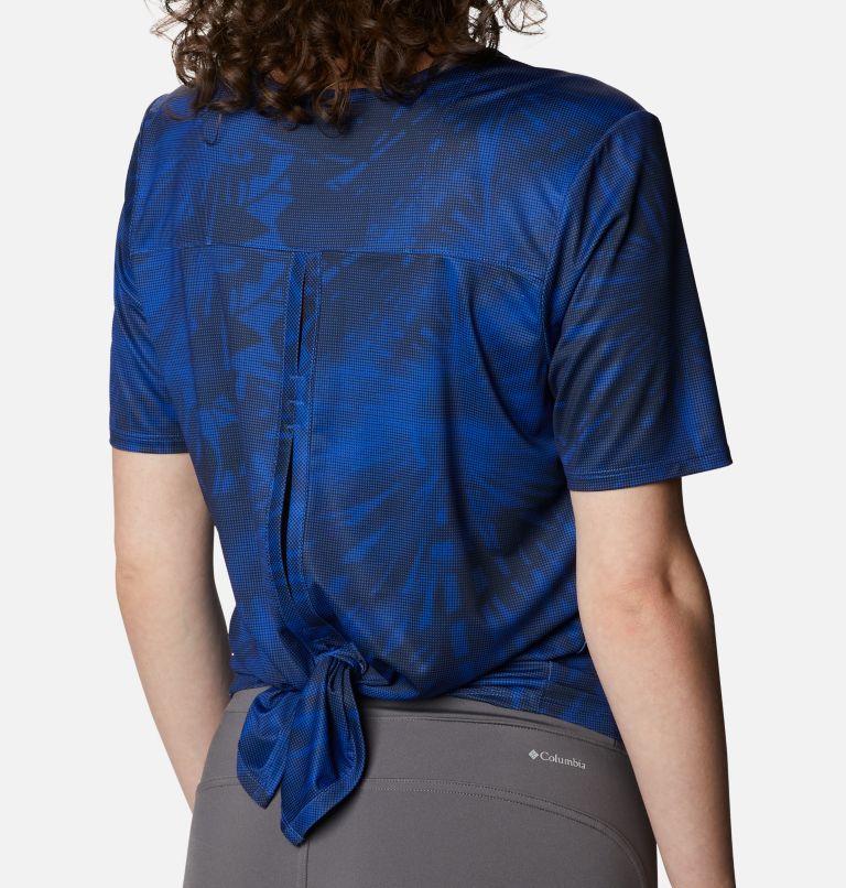 Women's Chill River Short Sleeve Shirt, Color: Lapis Blue, Sunburst Print, image 5