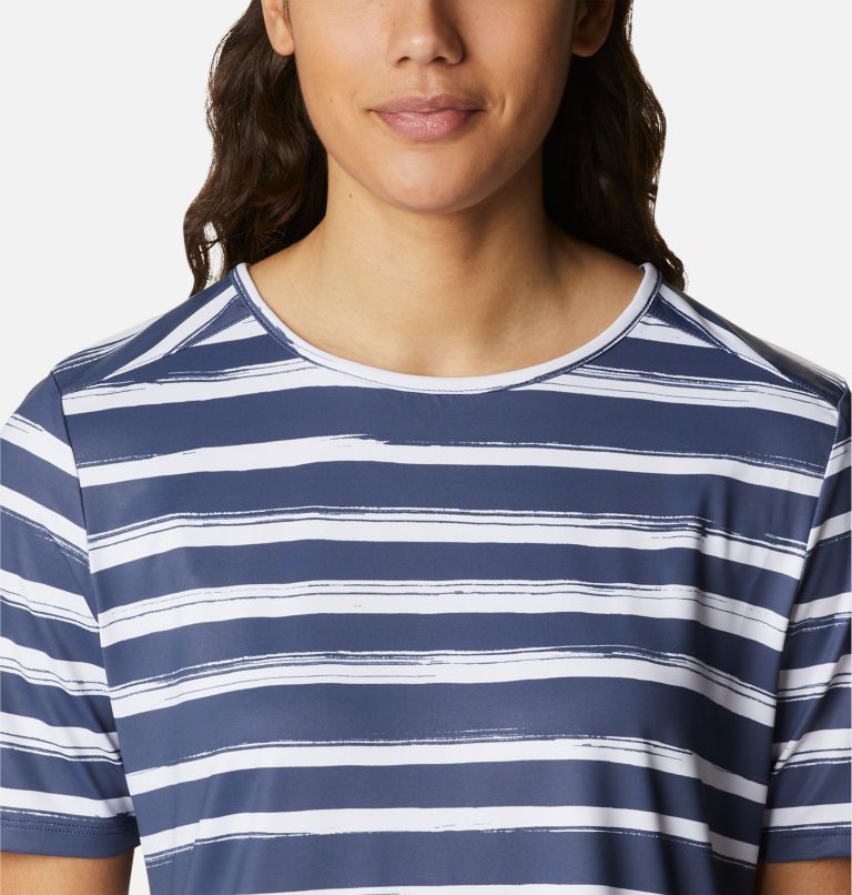 Women's Chill River Short Sleeve Shirt, Color: Nocturnal Brush Stripe
