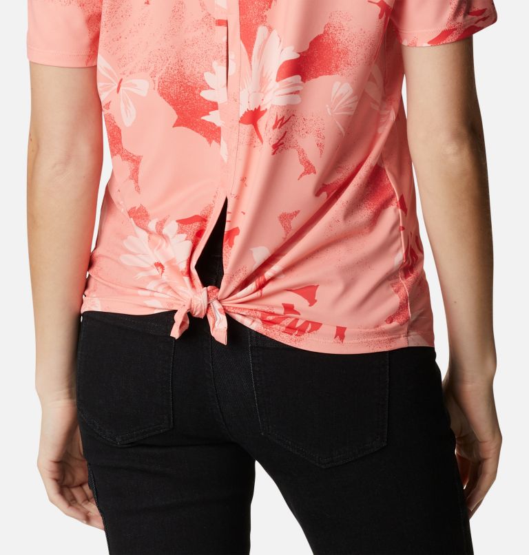 Thumbnail: Women's Chill River Short Sleeve Shirt, Color: Coral Reef Daisy Party, image 5