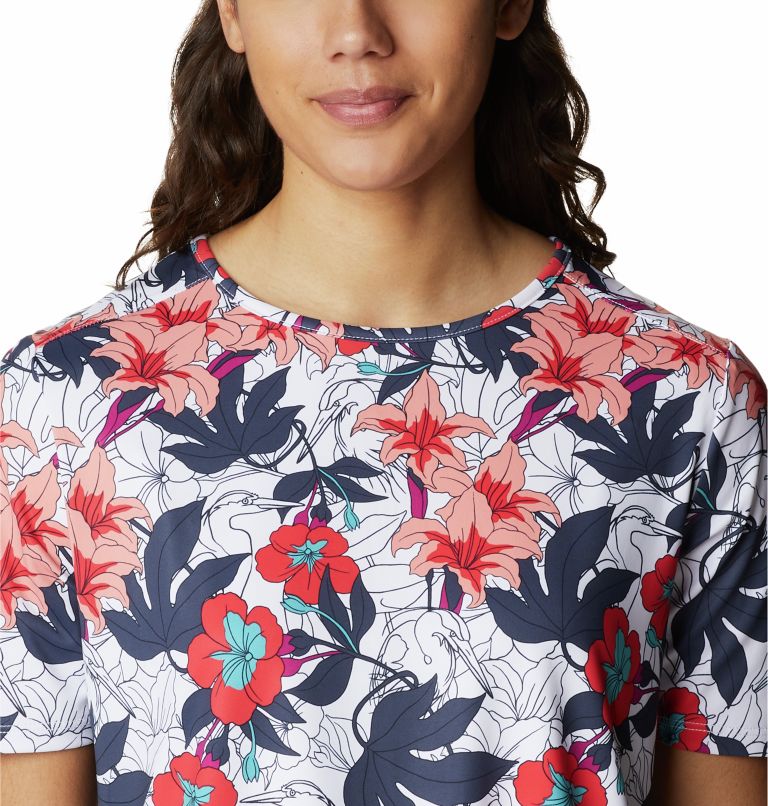 Thumbnail: Women's Chill River Technical T-Shirt, Color: White Lakeshore Floral Multi Print, image 4
