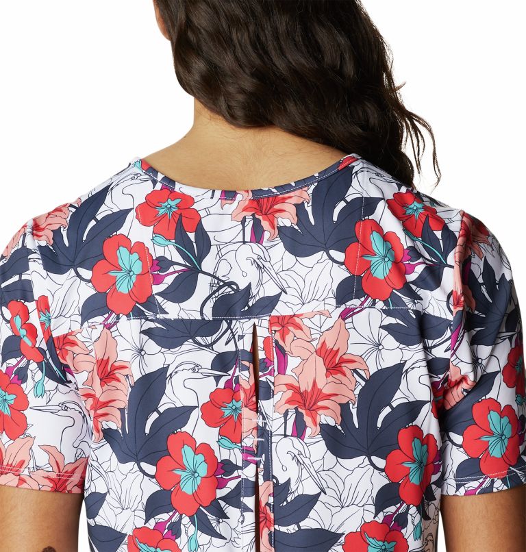 Women's Chill River Technical T-Shirt, Color: White Lakeshore Floral Multi Print, image 5