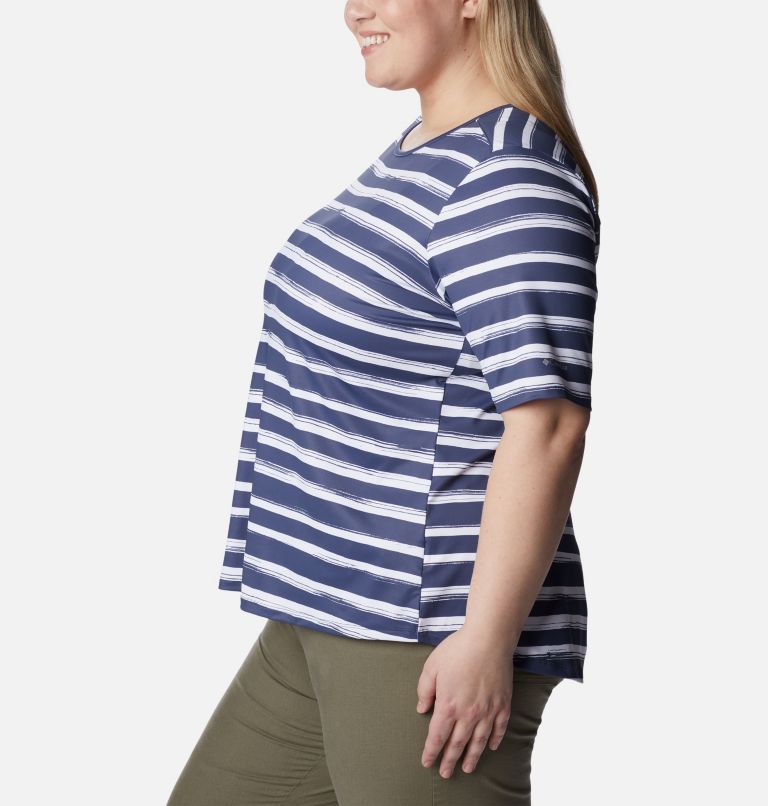 Thumbnail: Women's Chill River Short Sleeve Shirt – Plus Size, Color: Nocturnal Brush Stripe, image 3
