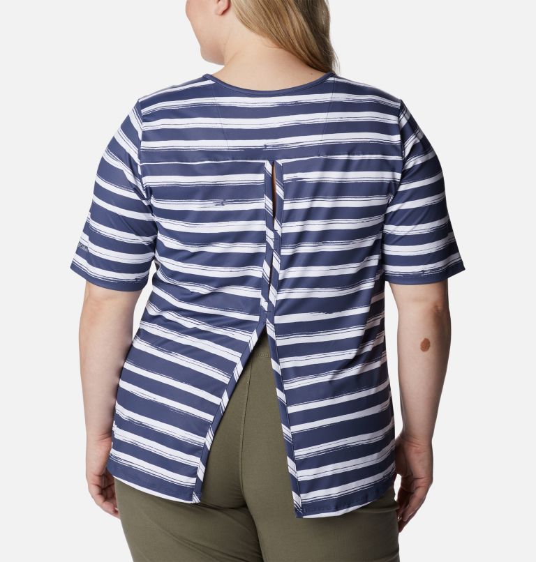 Thumbnail: Women's Chill River Short Sleeve Shirt – Plus Size, Color: Nocturnal Brush Stripe, image 2