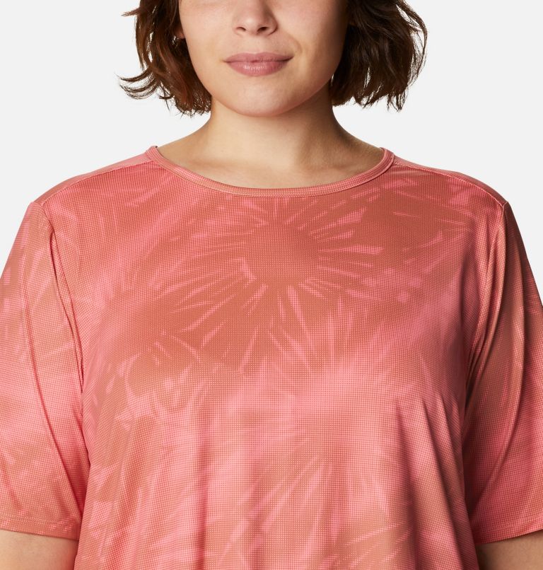 T-shirt à manches courtes Chill River pour femme – Grandes tailles, Color: Salmon Print Sunburst, image 4