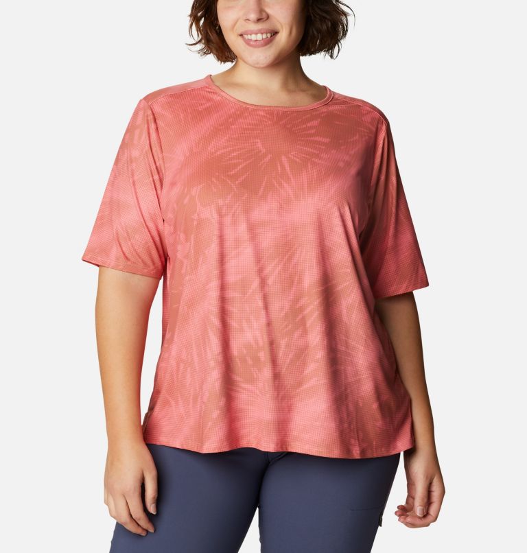 T-shirt à manches courtes Chill River pour femme – Grandes tailles, Color: Salmon Print Sunburst, image 1
