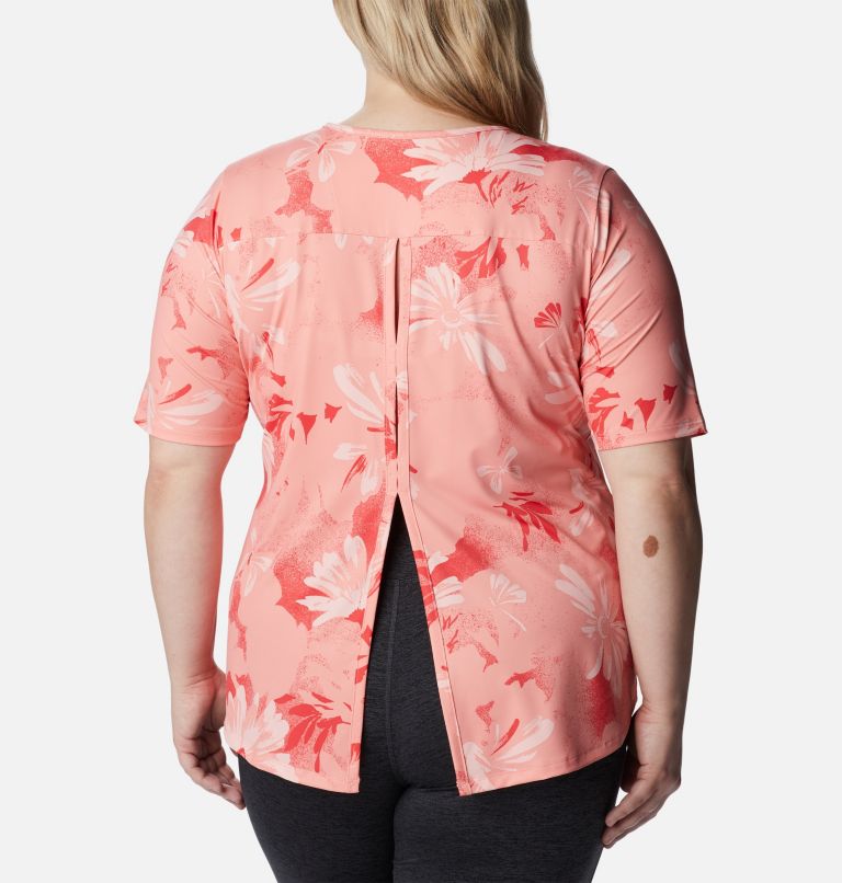 Women's Chill River Short Sleeve Shirt – Plus Size, Color: Coral Reef Daisy Party