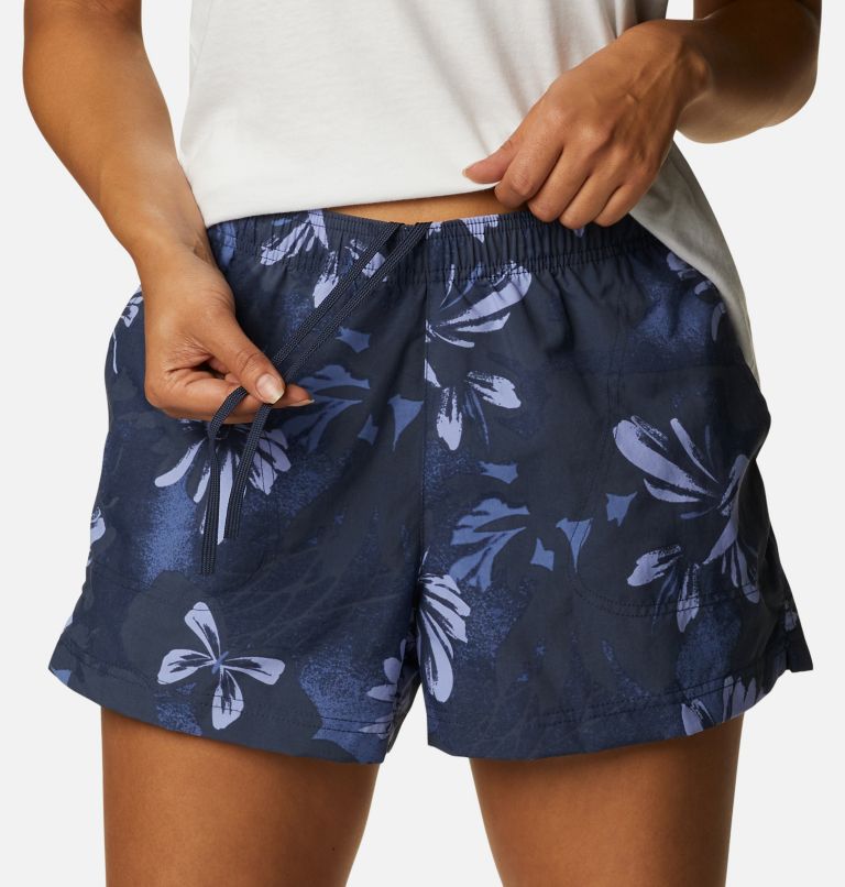 Women's Sandy River II Printed Shorts, Color: Nocturnal Daisy Party