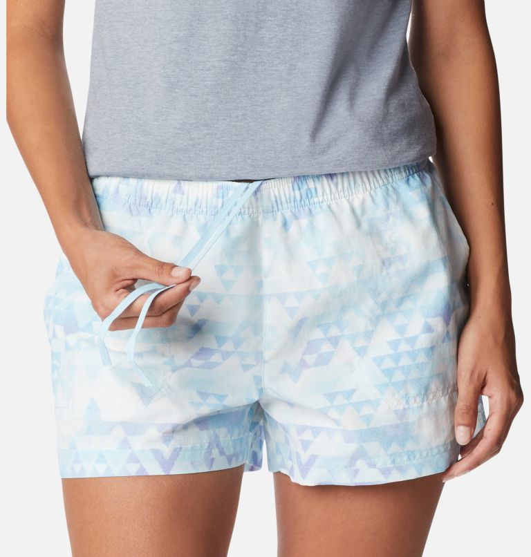 Women's Sandy River II Printed Shorts, Color: Spring Blue, Distant Peaks, image 4