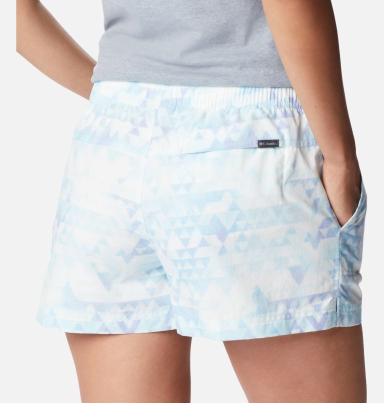 Women's Sandy River II Printed Shorts, Color: Spring Blue, Distant Peaks, image 5