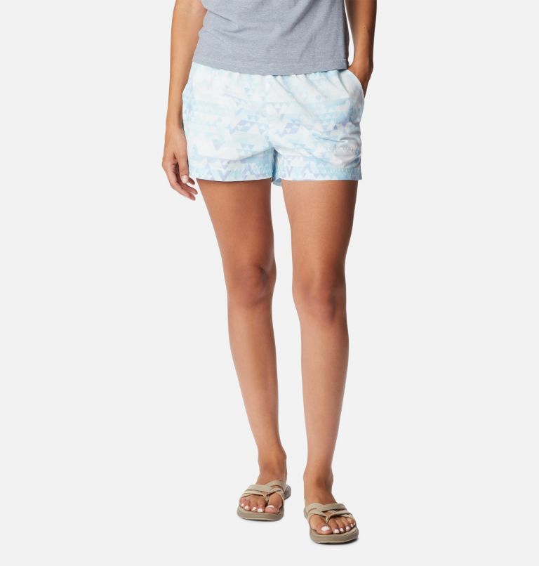 Thumbnail: Women's Sandy River II Printed Shorts, Color: Spring Blue, Distant Peaks, image 1