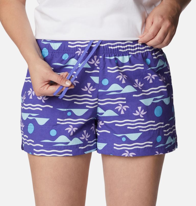 Women's Sandy River II Printed Shorts, Color: Purple Lotus, Seaside Multi, image 4