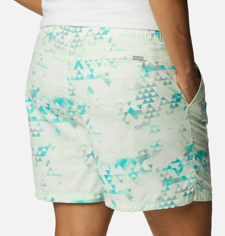 Women's Sandy River II Printed Shorts - Plus Size, Color: Bright Aqua, Distant Peaks, image 5