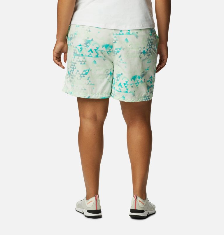 Thumbnail: Women's Sandy River II Printed Shorts - Plus Size, Color: Bright Aqua, Distant Peaks, image 2
