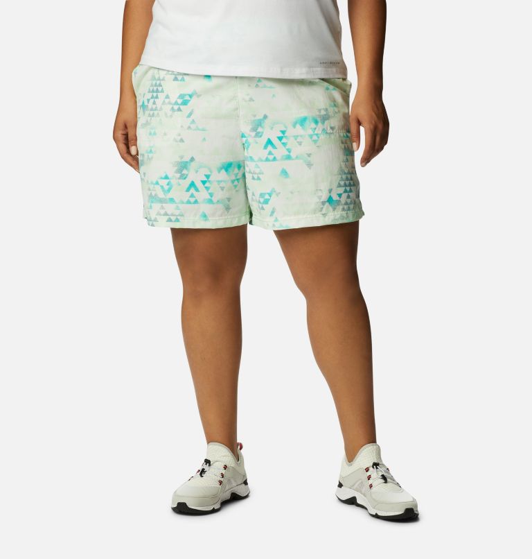 Women's Sandy River II Printed Shorts - Plus Size, Color: Bright Aqua, Distant Peaks, image 1
