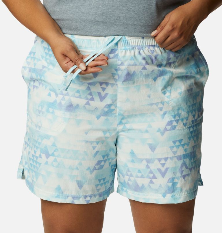 Women's Sandy River II Printed Shorts - Plus Size, Color: Spring Blue, Distant Peaks, image 4