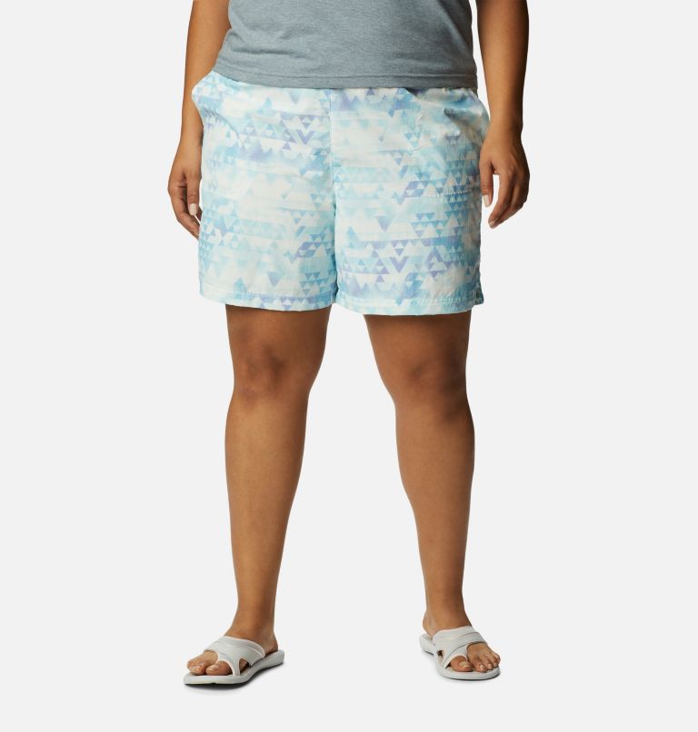 Women's Sandy River II Printed Shorts - Plus Size, Color: Spring Blue, Distant Peaks, image 1