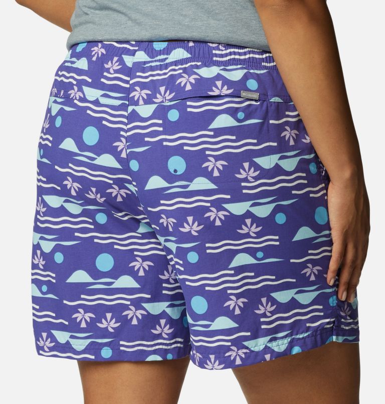 Thumbnail: Women's Sandy River II Printed Shorts - Plus Size, Color: Purple Lotus, Seaside Multi, image 5