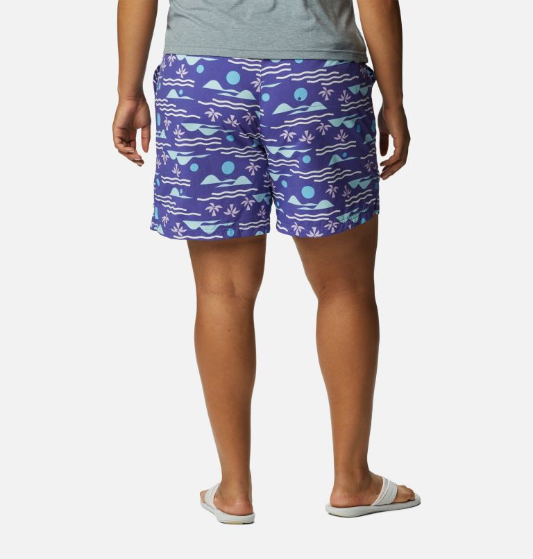 Thumbnail: Women's Sandy River II Printed Shorts - Plus Size, Color: Purple Lotus, Seaside Multi, image 2