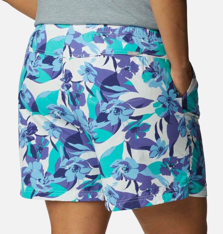 Thumbnail: Women's Sandy River II Printed Shorts - Plus Size, Color: Purple Lotus, Pop Flora, image 5