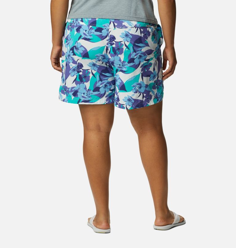 Thumbnail: Women's Sandy River II Printed Shorts - Plus Size, Color: Purple Lotus, Pop Flora, image 2