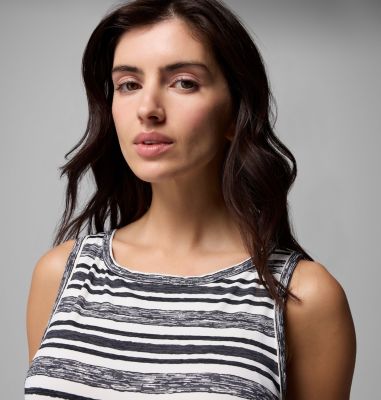 Women's Chill River Printed Dress, Color: White Spaced Stripe, image 8