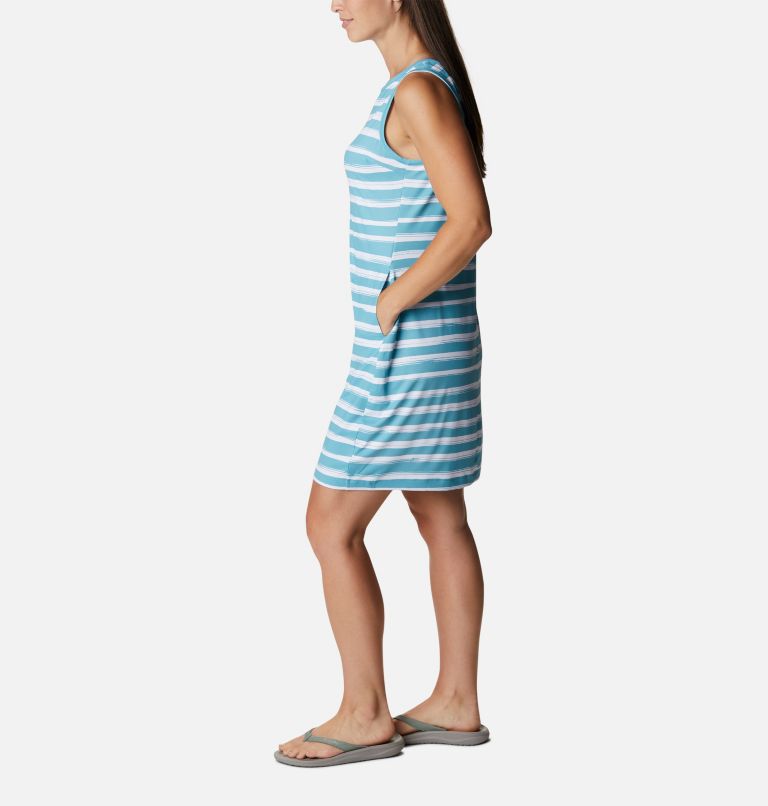 Thumbnail: Women's Chill River Printed Dress, Color: Sea Wave Brush Stripe, image 3