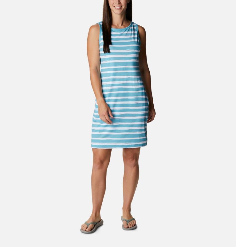 Women's Chill River Printed Dress, Color: Sea Wave Brush Stripe, image 1