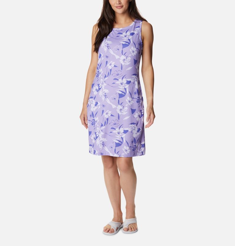 Thumbnail: Women's Chill River Printed Dress, Color: Frosted Purple, Pop Flora Tonal, image 1