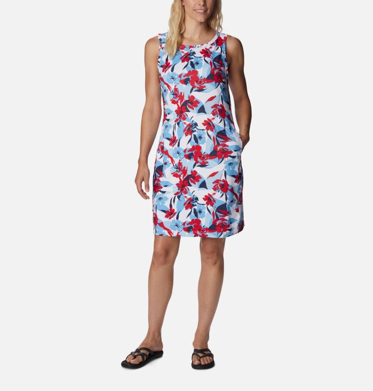 Thumbnail: Women's Chill River Printed Dress, Color: Red Lily, Pop Flora, image 1