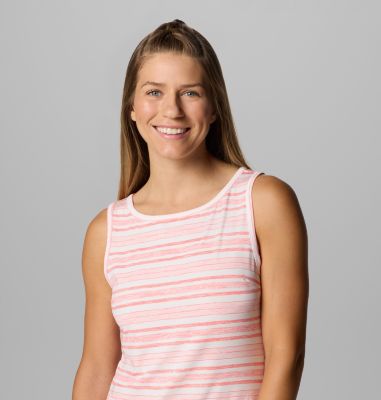 Women's Chill River Printed Dress, Color: Pink Sand Spaced Stripe, image 4