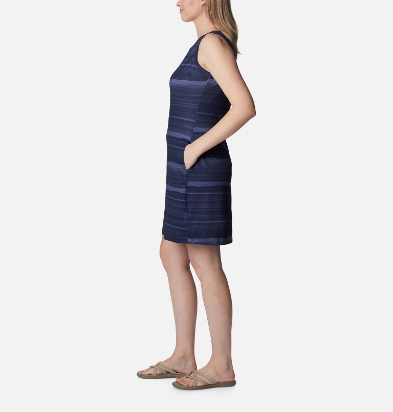 Women's Chill River Printed Dress, Color: Nocturnal, Horizons Stripe, image 3