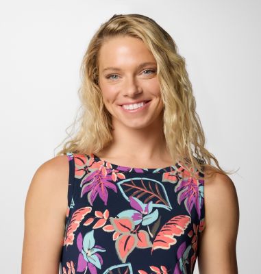 Abito stampato Chill River da donna, Color: Hot Coral Pasteled, image 4