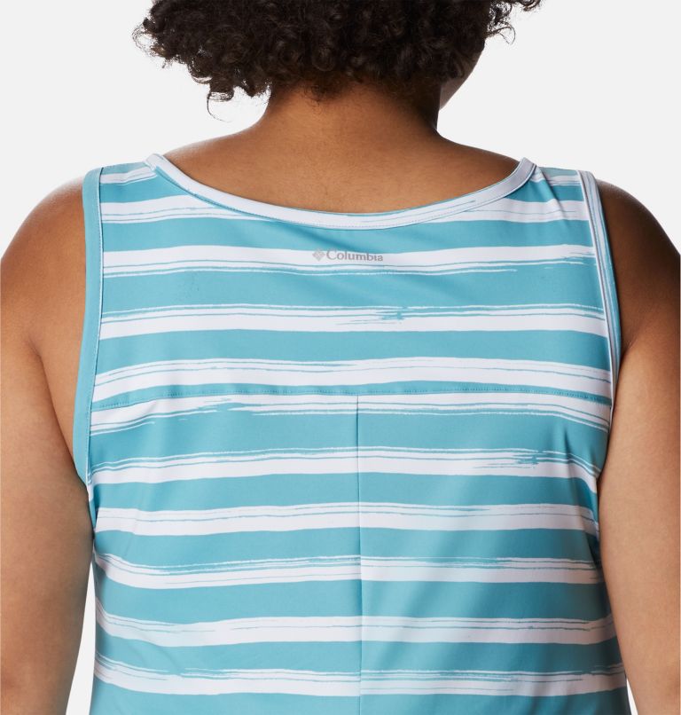 Thumbnail: Women's Chill River Printed Dress - Plus Size, Color: Sea Wave Brush Stripe, image 5