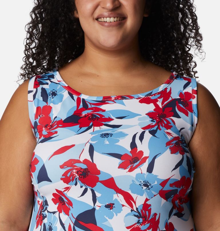 Thumbnail: Women's Chill River Printed Dress - Plus Size, Color: Red Lily, Pop Flora, image 4