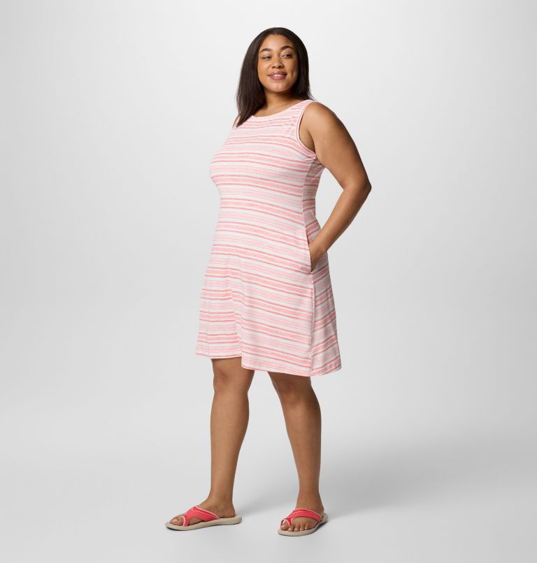 Women's Chill River Printed Dress - Plus Size, Color: Pink Sand Spaced Stripe, image 3