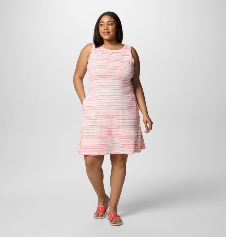 Women's Chill River Printed Dress - Plus Size, Color: Pink Sand Spaced Stripe, image 1