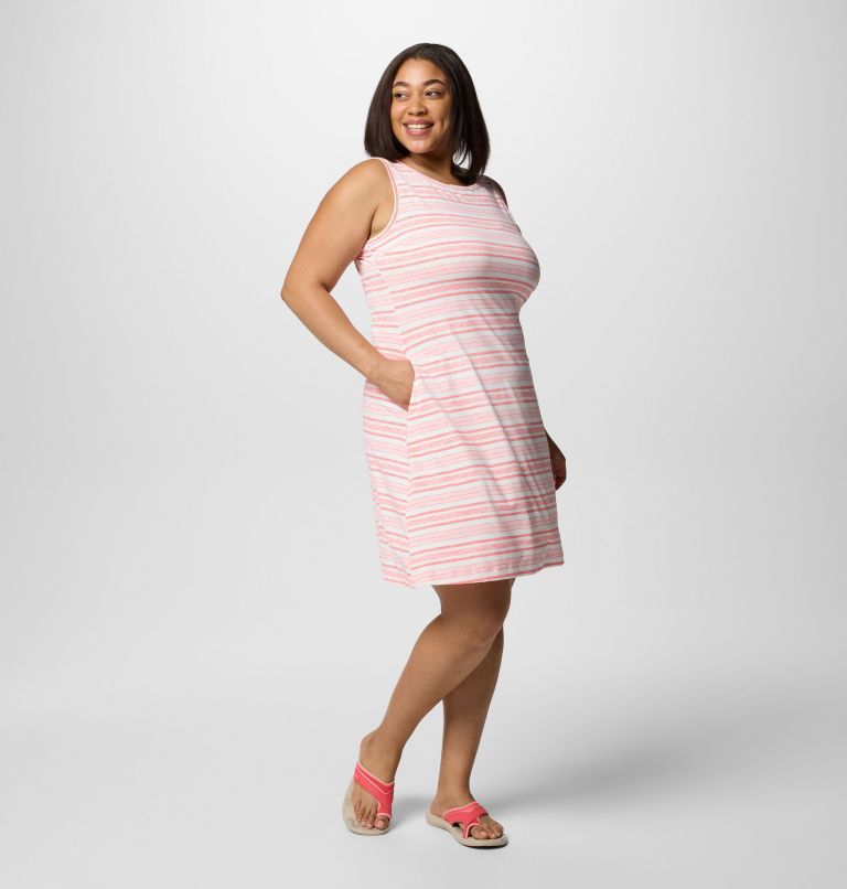 Women's Chill River Printed Dress - Plus Size, Color: Pink Sand Spaced Stripe, image 7