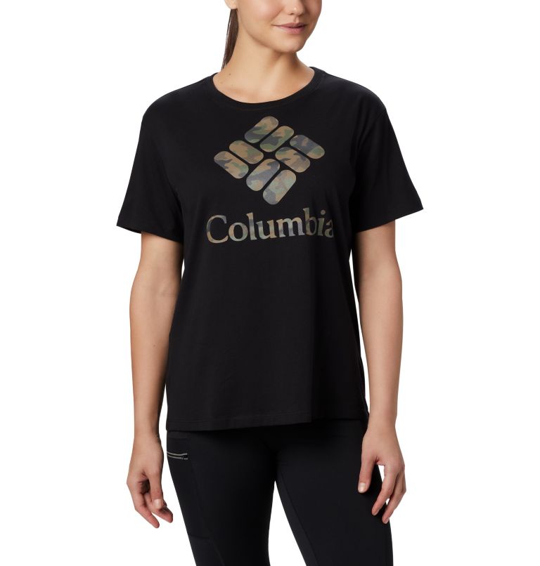 T-shirt décontracté Columbia Park pour femme, Color: Black, Camo, image 1