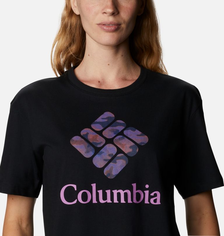 Women's Park T-Shirt, Color: Black, Lapis Blue Camo Fill, image 4