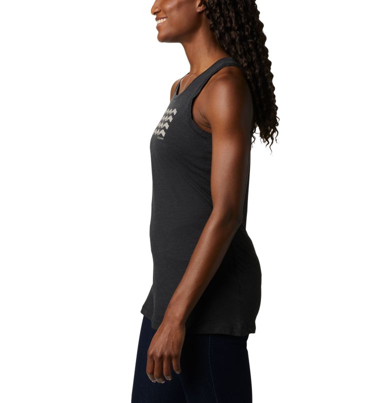 Women's Bluff Mesa Tank, Color: Black Heather, Wavy Way, image 3